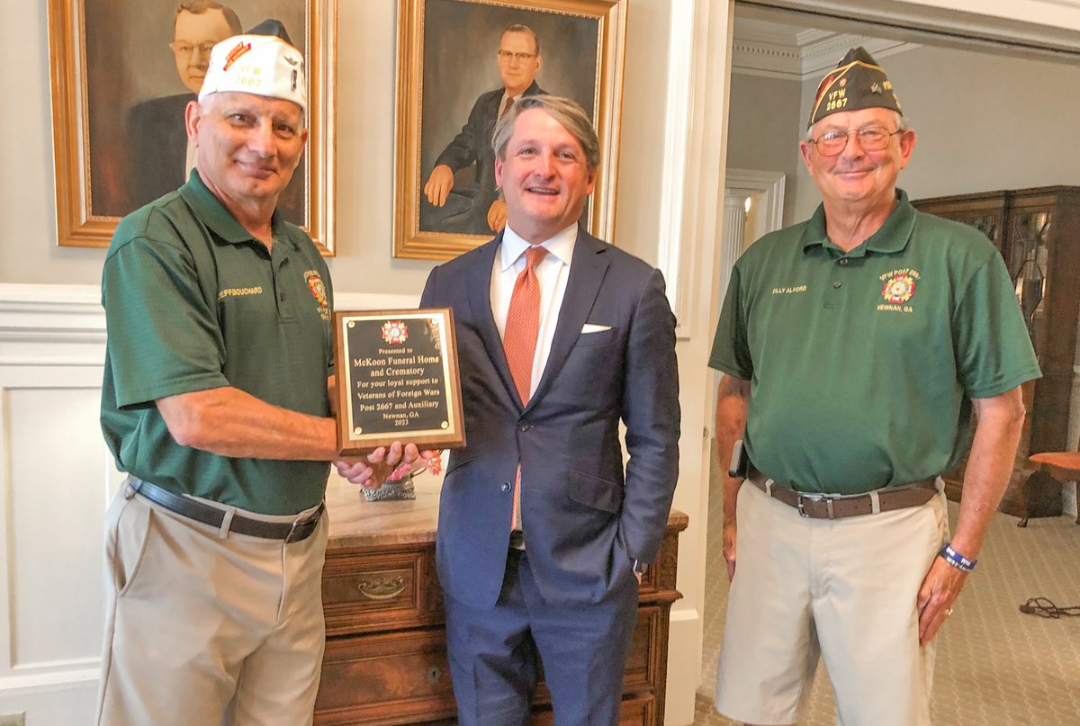 The Newnan TimesHerald on Twitter "McKoon Funeral Home recognized by VFW VFW Post 2667