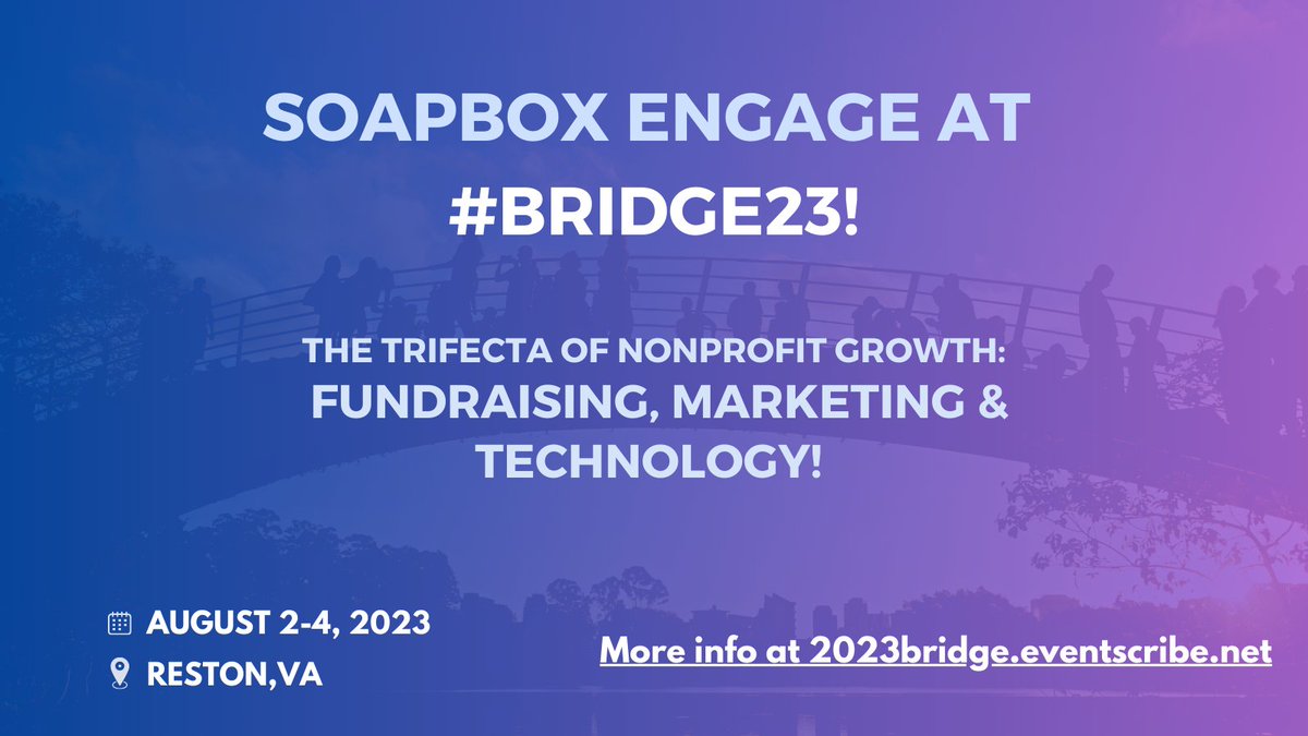picnet's tweet image. We’re going to be at the 2023 Bridge Conference, dedicated to integrated marketing and fundraising! Come say hi to us at the Solutions Showcase! #Bridge23

Learn more: 2023bridge.eventscribe.net