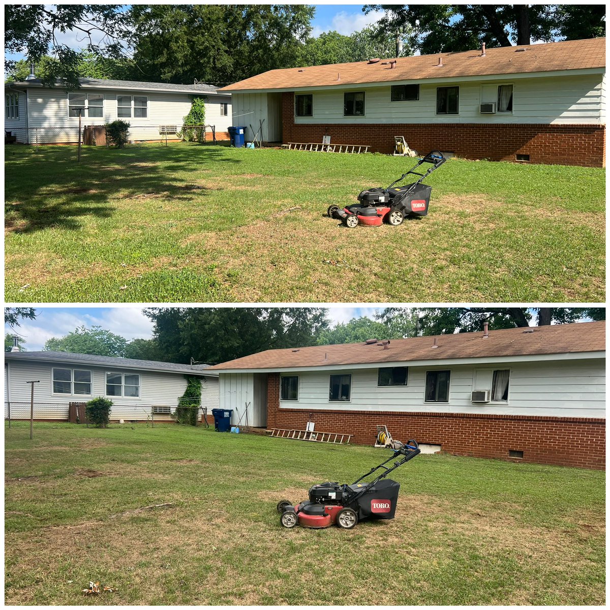 This morning I had the pleasure of mowing Ms. Johnson’s lawn . It’s always great seeing her. She’s doing well . Making a difference one lawn at a time .