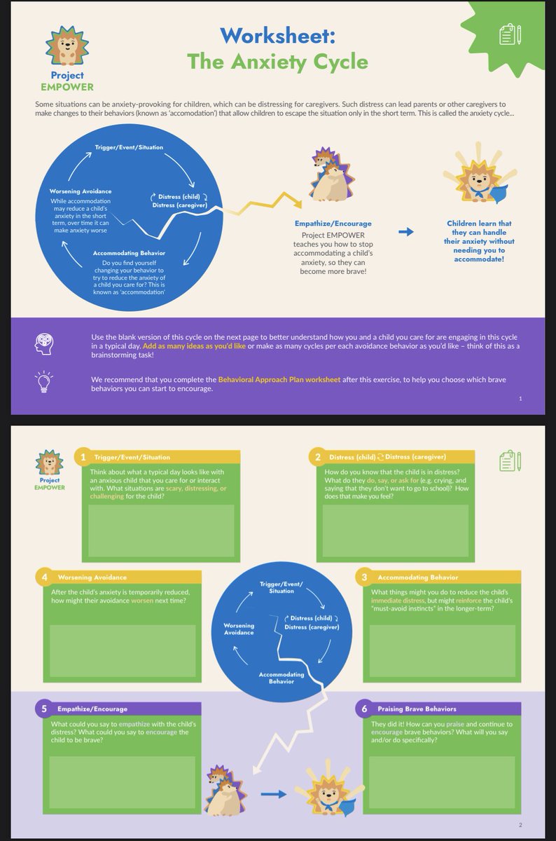 Learning more about single session interventions and reviewed Project EMPOWER from the Lab for Scalable Mental Health. Can’t get over how cute + useful these & specifically appreciate the brave hedgehog 🥹⁦@JSchleiderPhD⁩