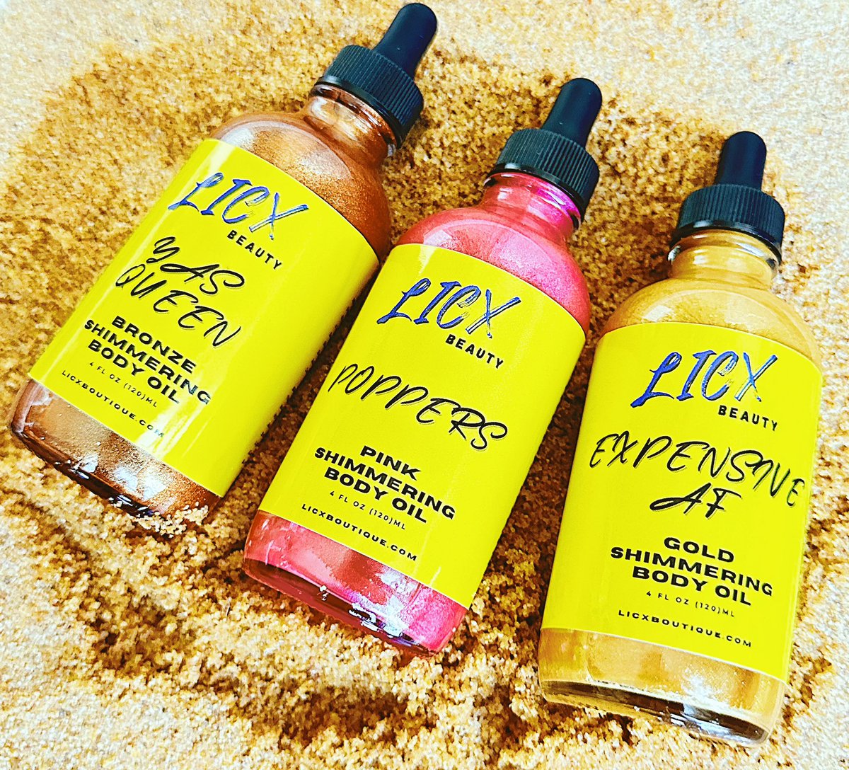 Glow All Summer Long 😍 Our Luxurious Shimmering Body Oils Are Available Now. Shop LicxBoutique.com 🛍️ @licxbeauty 

#shimmer #shimmeringbodyoil #bodyglow #bodyoil #bodyoils #gold #bronze #pink #summer #glow