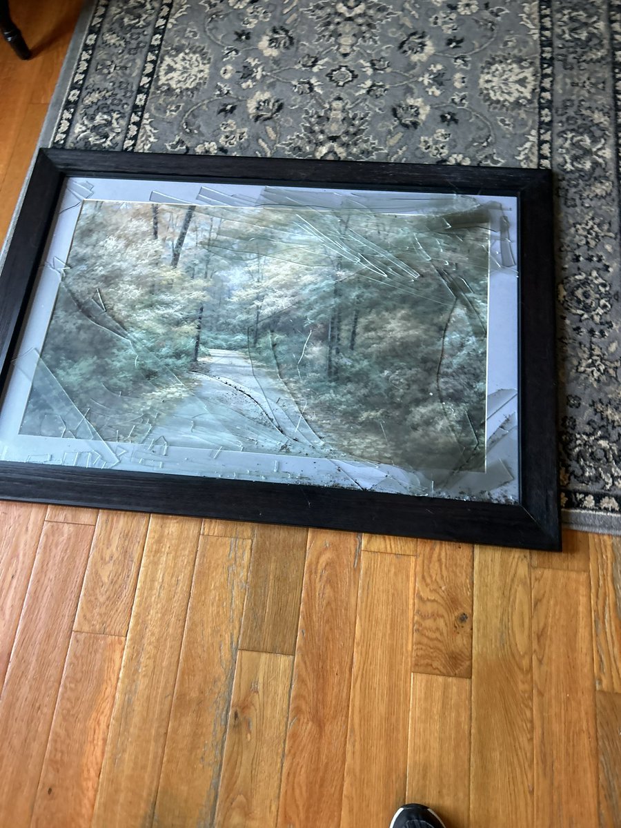 Well this is unfortunate. I tried to hang up this special print and thought it was secure. Nope