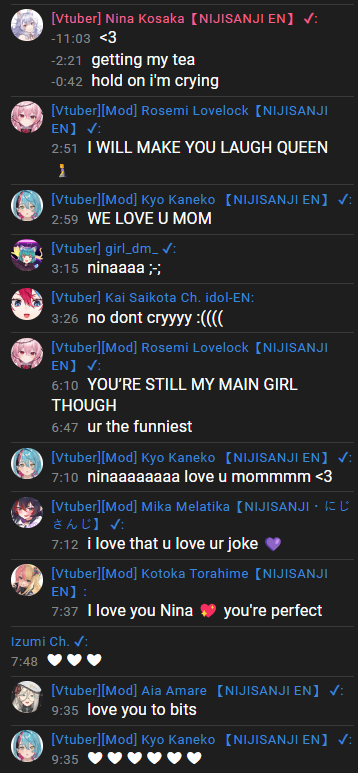 yinyangmidnight's tweet photo. everyone putting out their love and support for nina's free talk stream about her graduation 😭 look how loved she is 😭❤️ https://t.co/CXOo9wAnso