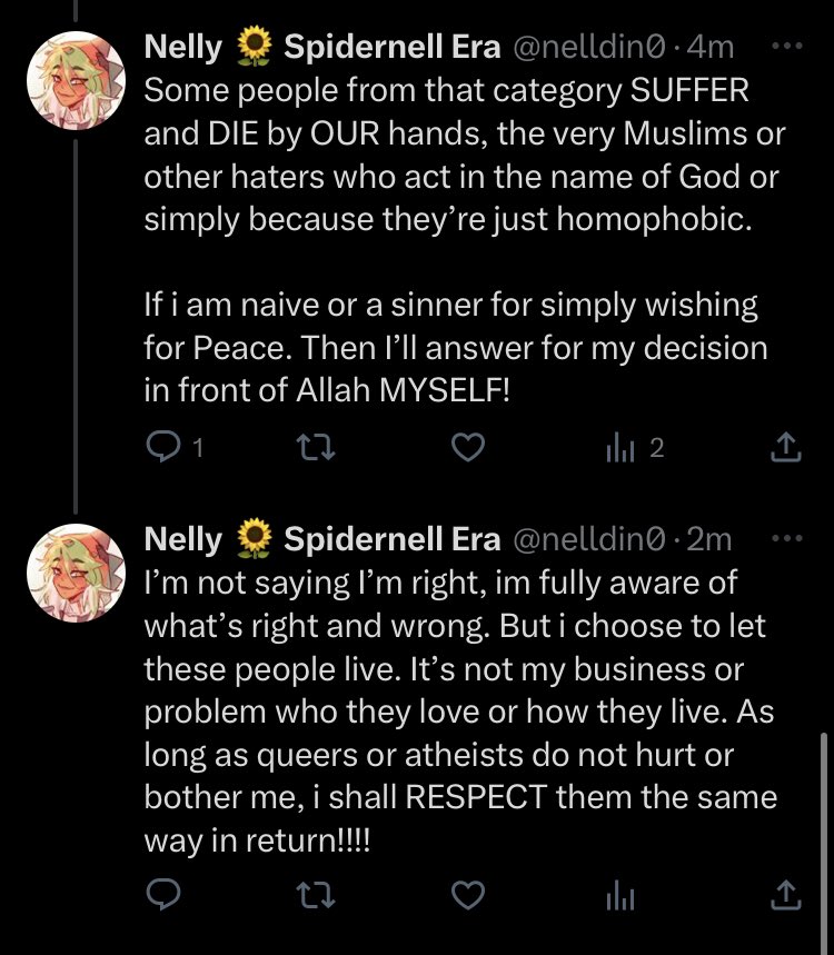 nelldin0's tweet photo. Last time I’ll be explaining myself for this topic btw.

Also respectful/peaceful approaches like these are what i appreciate. I’m confident many Muslims will disagree with me. But I’ve already made the final decision, so it is now between me and Allah.

Take care of yourselves💜 https://t.co/NWiGx3guEt