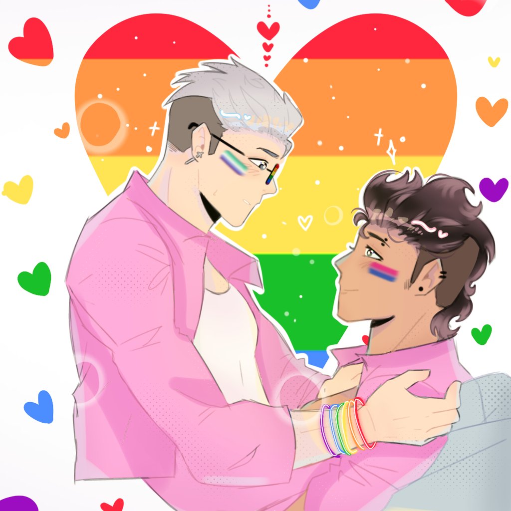 Dibujito de los novios celebrando el pride de manera orgullosa (⁠ ⁠◜⁠‿⁠◝⁠ ⁠)ﾉ⁠♡! ( H cargando a V >>>> )

#volkacio #HappyPride #HappyPrideMonth2023  #viktorvolkov #Volkov #horacioperez #Horacio