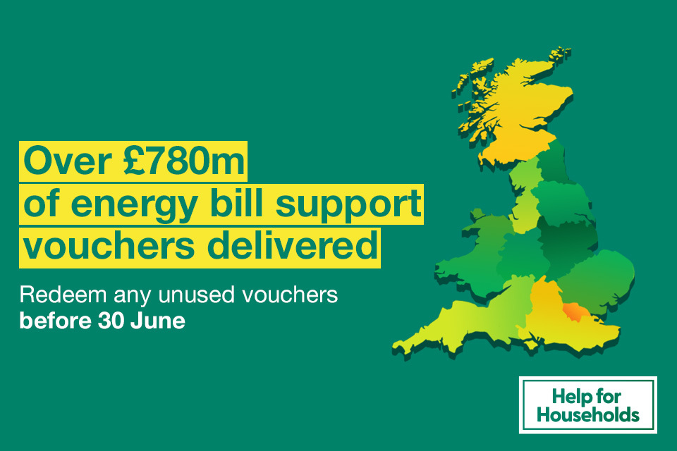 Do you pay for energy by topping up a traditional (non-smart) meter?  If so, you have until Friday 30 June to redeem your Government Energy Support Vouchers. Take your voucher to a Post Office or PayPoint shop to add it to your gas or electricity top-up key or card.