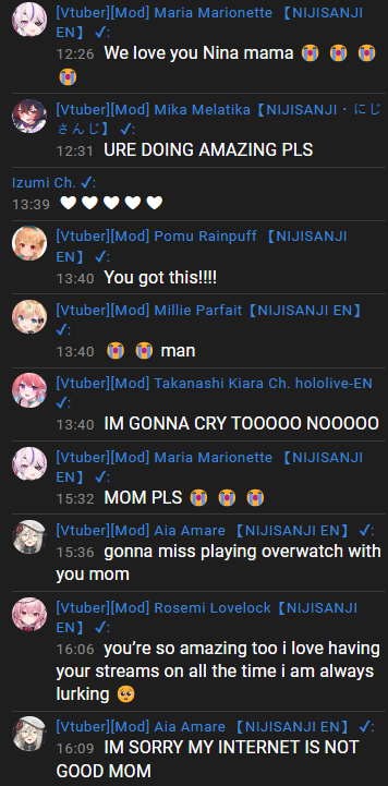 yinyangmidnight's tweet photo. everyone putting out their love and support for nina's free talk stream about her graduation 😭 look how loved she is 😭❤️ https://t.co/CXOo9wAnso