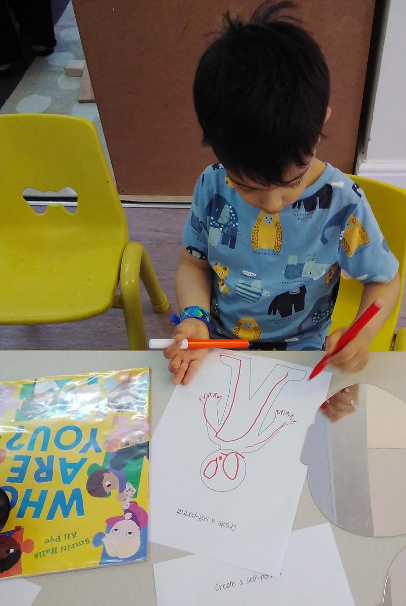 JancettGroup's tweet image. Our Ross Road Gardens nursery, Orange room’s Core Book is ‘Who are you’. They children have been drawing who they are using lots of different colours to be expressive #Pride2023  #corebook #nursery #childcare #earlyyears #jancettcommunityofnurseries