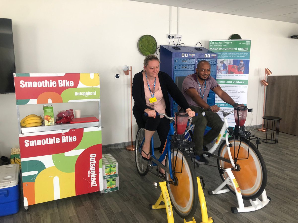 Have you had a smoothie? Smoothie bikes are at the Alex Lounge 11a-3p today &amp;  Kao park Thu 11a-3p 🚲
@NHSHarlow <a href="/Ogechi_Emeadi/">Ogechi Emeadi</a> <a href="/Lancemccarthy/">Lance McCarthy</a> #ThisisUsWeek2023