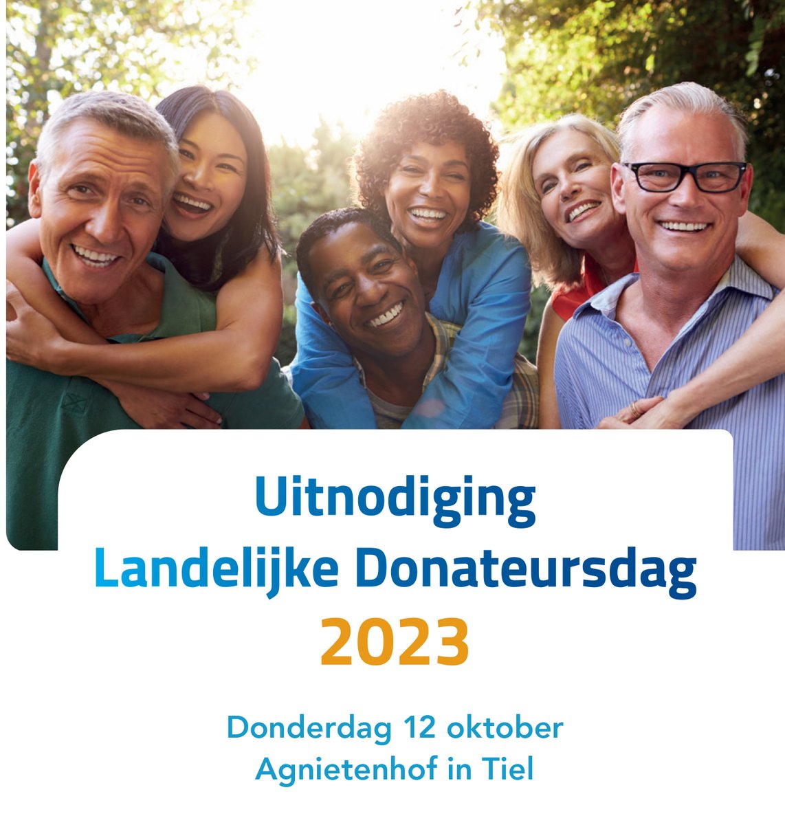 De Prostaatkankerstichting nodigt u van harte uit voor onze landelijke Donateursdag op donderdag 12 oktober in de Agnietenhof in Tiel.

Ook dit jaar hebben we weer een mooi programma samengesteld.
Bekijk het programma en meld u aan: bit.ly/380Z63l