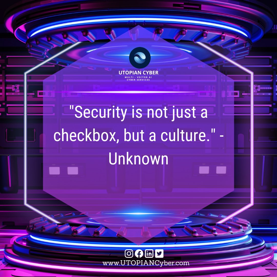 UTOPIANCyberLLC's tweet photo. Security compliance is a must in today's digital world. Let's stay ahead of the curve and protect our assets. #securitycompliance #digitalworld https://t.co/ok6IRNgIrx