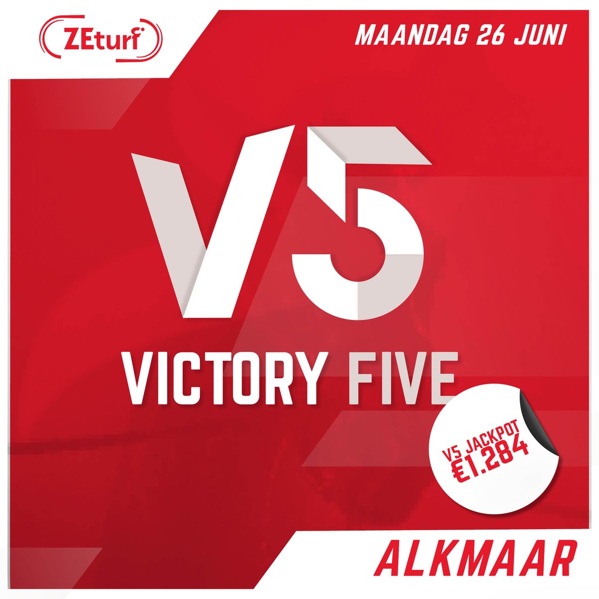 De Victory Five is vanavond speelbaar op Alkmaar. Het gaat om de races 4 t/m 8. 

🚨𝑳𝒆𝒕 𝒐𝒑: 𝒆𝒓 𝒛𝒊𝒕 𝒆𝒆𝒏 𝒋𝒂𝒄𝒌𝒑𝒐𝒕 𝒐𝒑 𝒅𝒆 𝑽5! 𝑯𝒐𝒆 𝒍𝒆𝒌𝒌𝒆𝒓 𝒊𝒔 𝒅𝒂𝒕?!