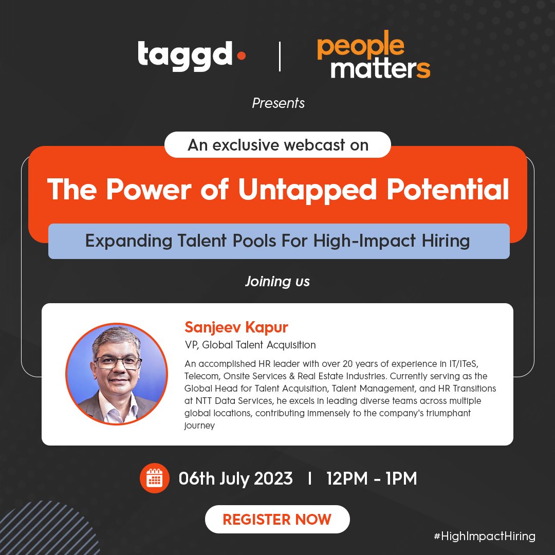 We are excited to unveil the addition of, Sanjeev Kapur, an accomplished leader at @NTTDATAServices , to our highly anticipated webcast with People Matters.

Register now: lnkd.in/d-2thiAz

#hiring #Jobs #Layoffs #webcast #peoplematters #recruitment #jobsinindia
