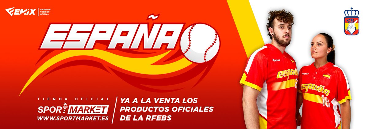 Ya es oficial. Está disponible en sportmarket.es/rfebs/213-1752…… la Casaca Oficial de la <a href="/rfebs/">RFE Béisbol y Sófbol</a>
con la que jugarán nuestras campeonas el Mundial Absoluto de Sófbol Femenino que se celebrará en Valencia del 18 al 22 de Julio y el resto de la colección ¡Hazte con ella!
<a href="/EmixTeamWear/">EMIX. TIME TO PLAY</a>