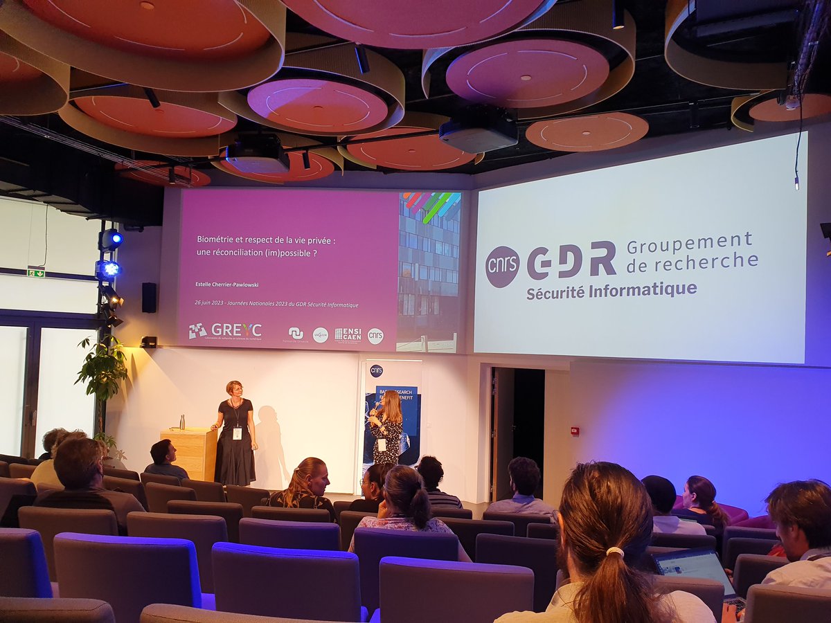 Présentation d'Estelle Cherrier du <a href="/GreycLab/">GREYC</a> aux journées du GDR Sécurité au Campus Cyber.