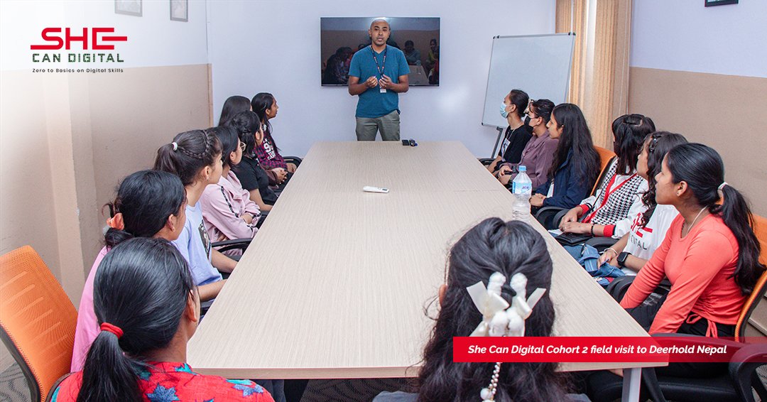 Coderushnepal's tweet image. Day 1 of field visit! Our students of the She Can Digital embarked on a field visit to Aesthetic Dance Studio @DeerholdLtd and @KantipurRadio, taking their digital and life skills to new heights
#CodeRush #SheCanDigital #SheCanDigitalCohort2 #Cohort2 #EmpoweredWomen #DigitalSkill