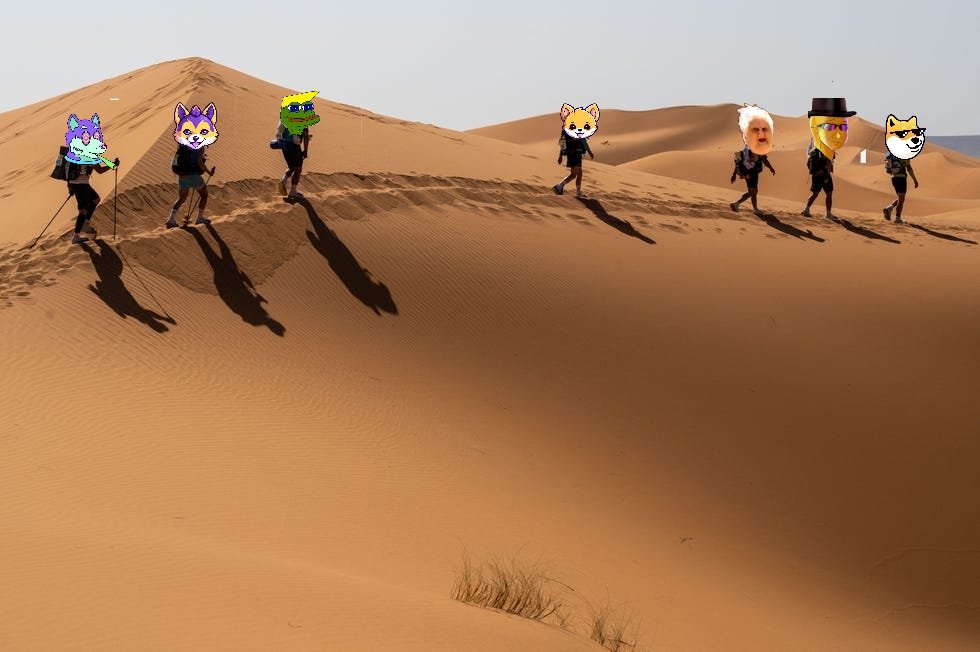 Current heat wave ain't stopping
Our favorite #memecoins on #dogechain
travel through the hottest terrain if they have too! 
Where memes and dreams are a possibility <a href="/DogechainFamily/">Dogechain💜</a>
<a href="/WojakAss_DC/">Wojak Ass Token</a> <a href="/DruggedHuskies/">The Drugged Huskies | $TDH</a> 
<a href="/fuckPEPEonDC/">$FUCKPEPE on #Dogechain</a> <a href="/Kibby_DC/">Kibby</a> @wojakfi <a href="/babykibbydc/">BabyKibby</a>