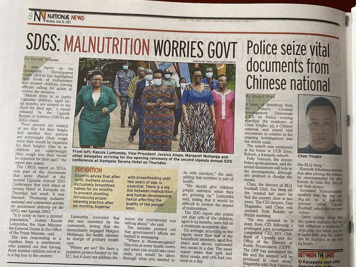 “A new report on the Sustainable Development Goals has highlighted high levels of malnutrition and stunted children [in Uganda],” @newvisionwire reports. Ensuring healthy lives and promoting wellbeing for all at all ages is Sustainable Development Goal No.3 @sdgs_ug