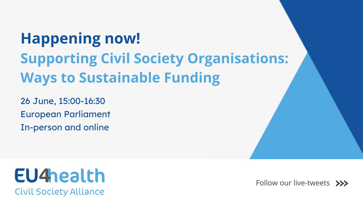 EPHA_EU's tweet photo. LIVE: Supporting Civil Society Organisations: Ways to Sustainable Funding
📍 European Parliament & online
Follow our live-tweeting below 🧵
#EU4HealthCivilSocietyAlliance #OperatingGrants https://t.co/0i13sICPVE