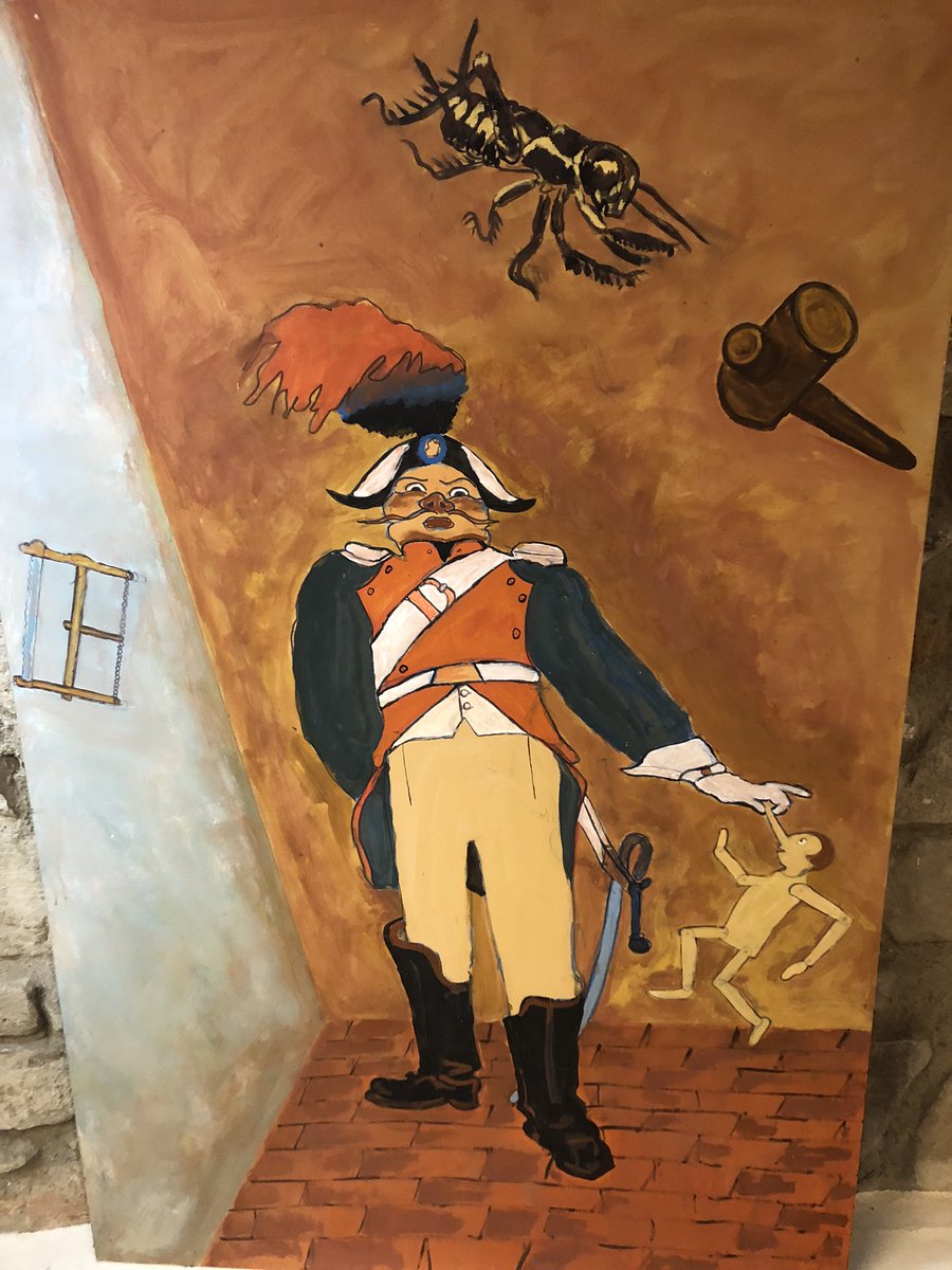 shafferz1's tweet photo. Depictions of Pinocchio’s cricket friend at the Pinocchio museum in Florence, Italy.  Anyone know what species these depictions might be of? https://t.co/W6Hfgtsq6v