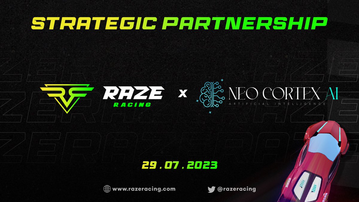 📢NeoCortexAI 🤝 Raze Racing🏎️

🚀We are excited to announce the Raze Racing Genesis Mint on NeoCortexAI

🧠Get geared up for the first ever Genesis Mint on NeoCortexAI 

📆Genesis NFT mint date: 29 June 2023
⏰Time: 1 PM UTC
 
#GameFi #nft