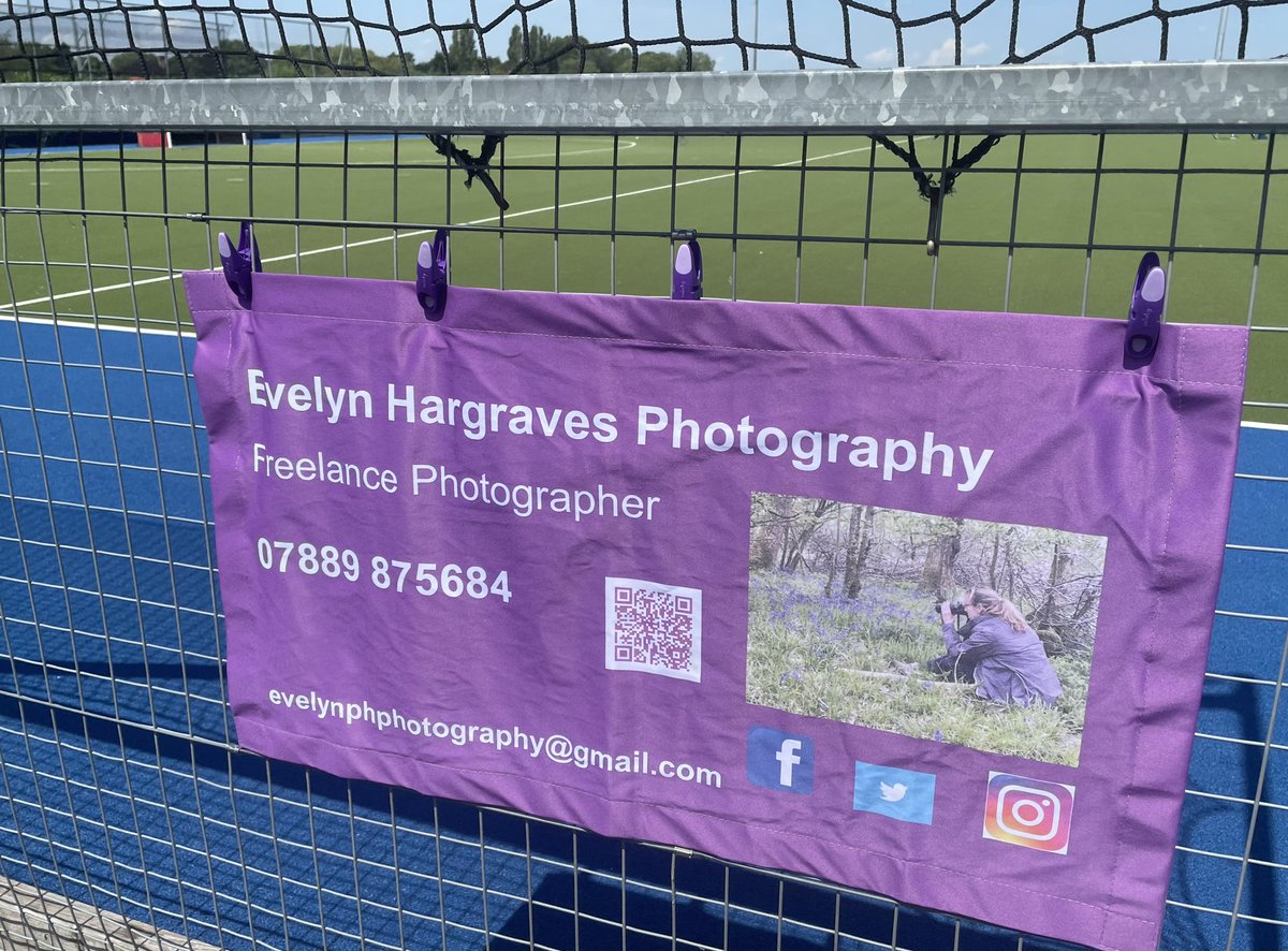 My new @Vistaprint banner had its first outing at @OxfordHawks yesterday 💜 for the @EnglandHockey boys #talentacademy match between @OxfordHawks @oxonha and @readinghc @BerksHockeyUK. Some fantastic players in action 🏑 #freelancephotographer  #SpreadTheWord