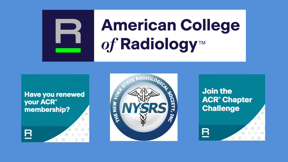 NYSRS, Inc (@nysrsociety) on Twitter photo It's *that* time of year again!
Help NYSRS win the ACR Chapter Challenge and make sure you've renewed your <a href="/RadiologyACR/">American College of Radiology</a> membership!
More info here: nysrs.org/renew-your-mem… It's *that* time of year again!
Help NYSRS win the ACR Chapter Challenge and make sure you've renewed your <a href="/RadiologyACR/">American College of Radiology</a> membership!
More info here: nysrs.org/renew-your-mem…