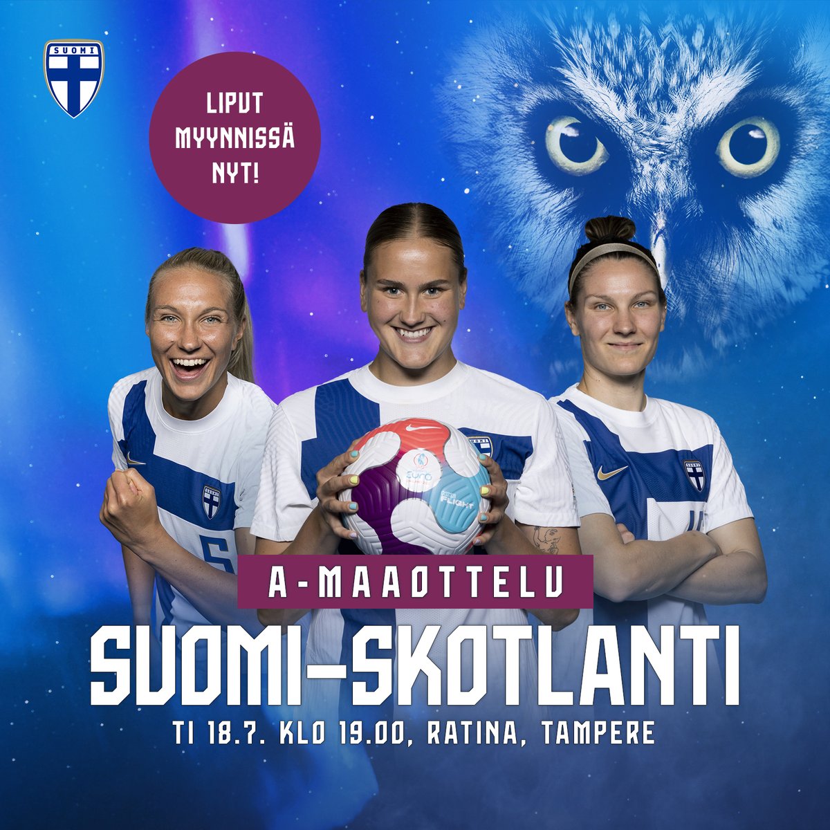 𝐊𝐎𝐋𝐌𝐄 𝐕𝐈𝐈𝐊𝐊𝐎𝐀 Helmareiden Skotlanti-otteluun – Tervetuloa viettämään tunnelmallista kesäiltaa Tampereelle! 🌞 | 🎫 𝐋𝐈𝐏𝐔𝐓: go.palloliitto.fi/HELMARIT-LIPUT

Lipunmyynti on täydessä vauhdissa, nähdäänkö Ratinassa? 🤩

#Helmarit #FINSCO #MeOlemmeSuomi