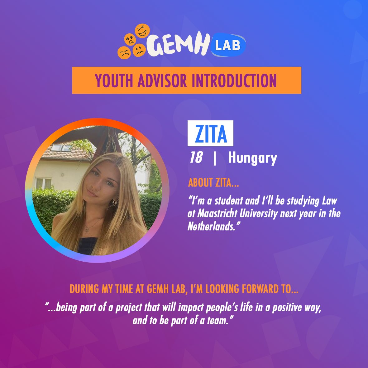 GEMH_Lab's tweet image. We are so excited to welcome our four new Youth Advisors! These lovely fresh faces from all over the place will advise us, give feedback, and ensure we create tech that truly reflects the needs of the young people they represent. Meet our new Youth Advisors! 👀🎉👋🏻 #tech #youth