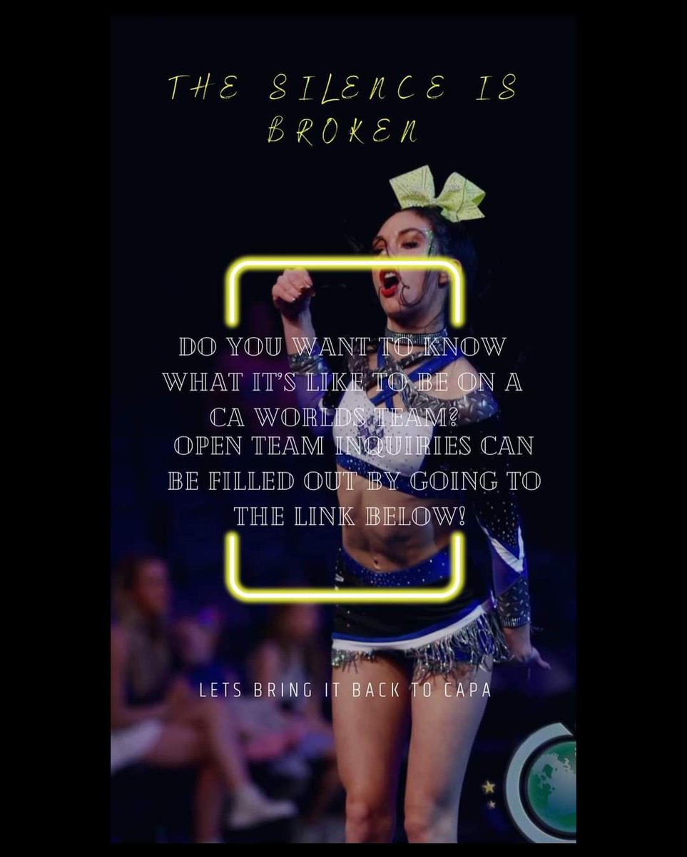 YOU 🫵🏼 belong here! 

Cheer athletics Pittsburgh wants your years of KNOWLEDGE and EXPERIENCE on our Open Coed team! ✊🏼  

Visit the link below to inquire and start off #YEAR6 with a BANG 💥

forms.gle/Dzxxf8n9Hni4vs… 

C’ya there!💙