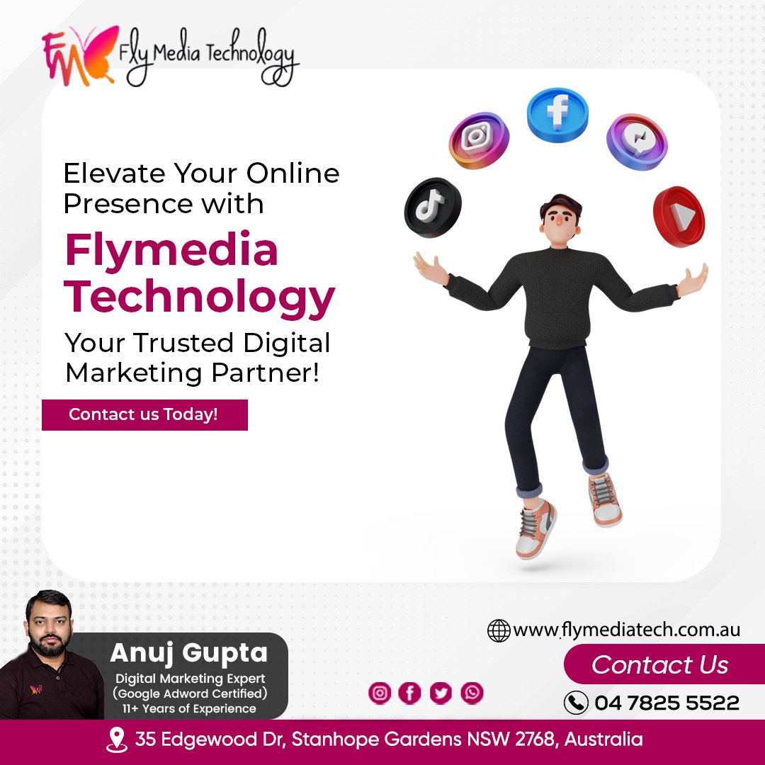 Transform Your Online Presence with Flymedia Technology, the Leading Digital Marketing Company. Contact us Today and Experience the Difference! ☎0478255522 flymediatech.com.au #DigitalMarketingExperts #OnlinePresenceMatters #BoostYourBrand #DigitalMarketingSolutions