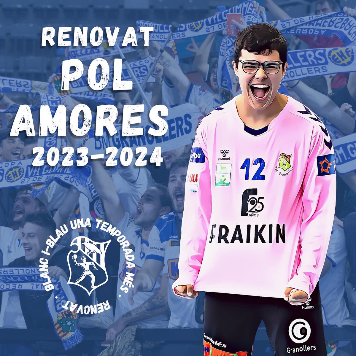 🆕 El porter Pol Amores, signa el seu primer acord amb el Fraikin BM Granollers i serà jugador del primer equip la temporada 2023/24.

ℹ️ Pol té 19 anys, fa 1,87 m d’alçada i pesa 87 kg.

👶🏻 Juga amb nosaltres des dels 8 anys i la temporada vinent serà la seva 12a temporada.