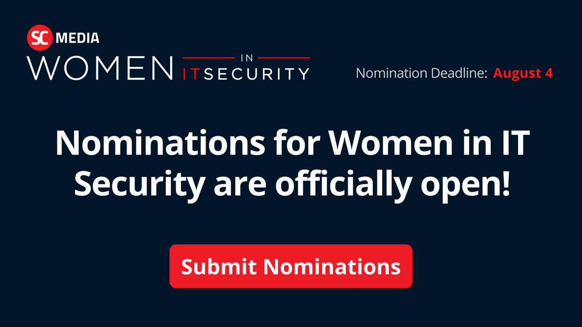 The 2023 #WomeninITSecurity recognition program is officially open for nominations! Now in its 10th year, this program recognizes #infosec professionals who made exceptional contributions to the cybersecurity field in North America. Read more here: bit.ly/3CLrsu7