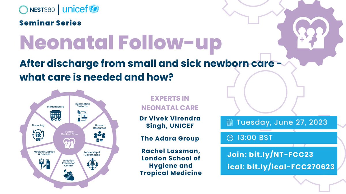 Newborn Toolkit (@newborntoolkit) on Twitter photo REMINDER: Join us tomorrow for our next Implementation Toolkit #SSNC seminar!
This session will cover neonatal follow-up, with <a href="/VVS_Rotary/">Vivek Virendra SINGH</a>, <a href="/AdaraGroup/">Adara Group</a>, <a href="/UNICEF/">UNICEF</a> and @BabyUbuntu sharing research and in-country examples.
🕐1pm BST
➡️bit.ly/NT-FCC23
FREE online event! REMINDER: Join us tomorrow for our next Implementation Toolkit #SSNC seminar!
This session will cover neonatal follow-up, with <a href="/VVS_Rotary/">Vivek Virendra SINGH</a>, <a href="/AdaraGroup/">Adara Group</a>, <a href="/UNICEF/">UNICEF</a> and @BabyUbuntu sharing research and in-country examples.
🕐1pm BST
➡️bit.ly/NT-FCC23
FREE online event!