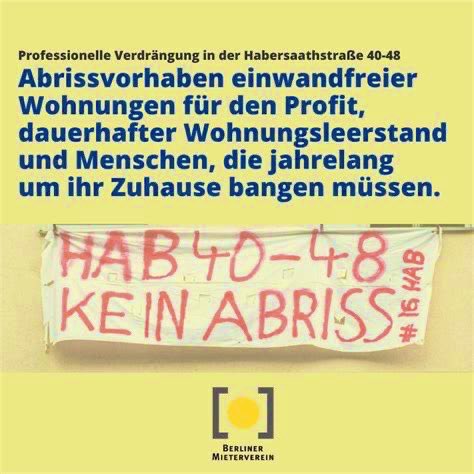 Erneut hat ein weiterer Langzeitmieter nach 25 Jahren wegen Druck der Eigentümerin und den unzumutbaren Verhältnissen der Unsäglichen Situation der Unsicherheit aufgeben müssen…
#Habersaathstrasse
#Wohnungsnot
#KeinHausWeniger
#KeinAbrissMehr
#WeilEinZuhauseMehrIst