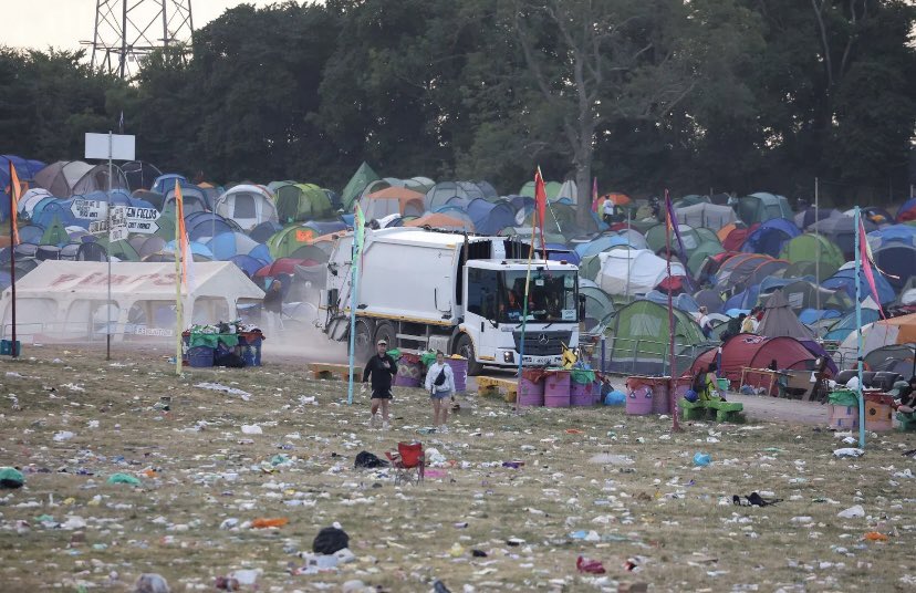 This is how the woke green luvies left Glastonbury Some may call them hypocrites