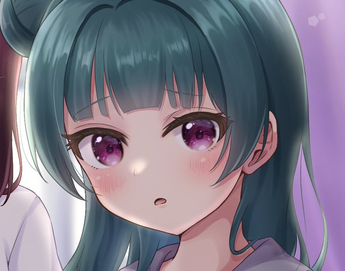 「tsushima yoshiko purple eyes」Fan Art(Latest)