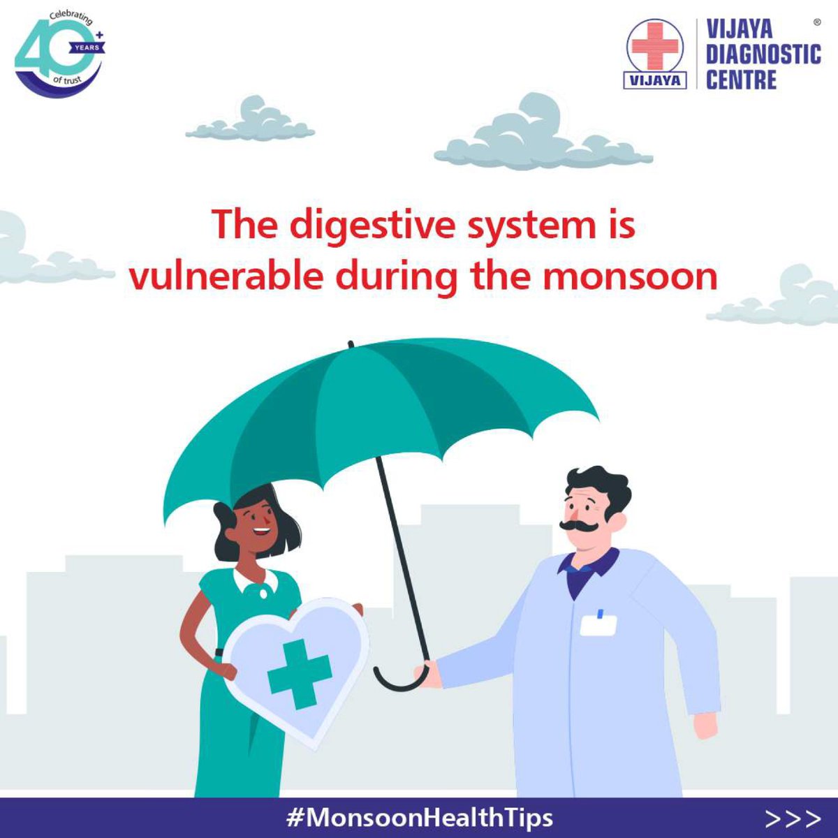 VdcConnect's tweet photo. ☔Rainy days got your tummy in a twist? Read👉 these #MonsoonHealthTips and say goodbye to digestive troubles.
#Vijaya #VijayaDiagnosticCentre #VDC #VDcConnect #Monsoon #MonsoonHealthTips #Health #HealthIsWealth https://t.co/ArlqXCDkVf