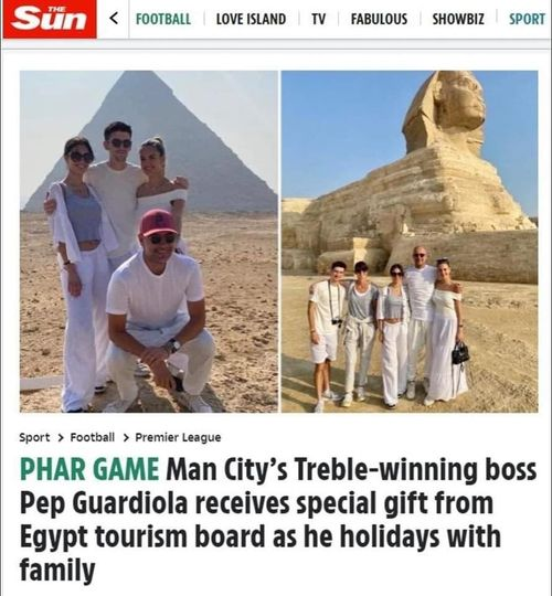 صحيفة The SUN البريطانية
تلقي الضوء على زيارة جوارديولا وأسرته لمصر 📷📷
