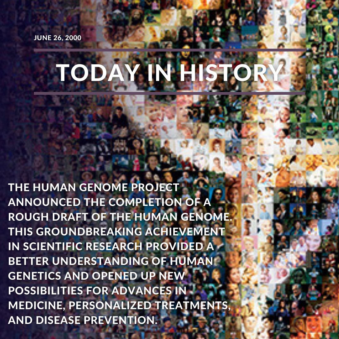 The Human Genome Project announced the completion of a rough draft of the human genome. This groundbreaking achievement in scientific research provided a better understanding of human genetics. 

#HumanGenomeProject #ScientificBreakthrough #GeneticResearch #MedicalAdvances