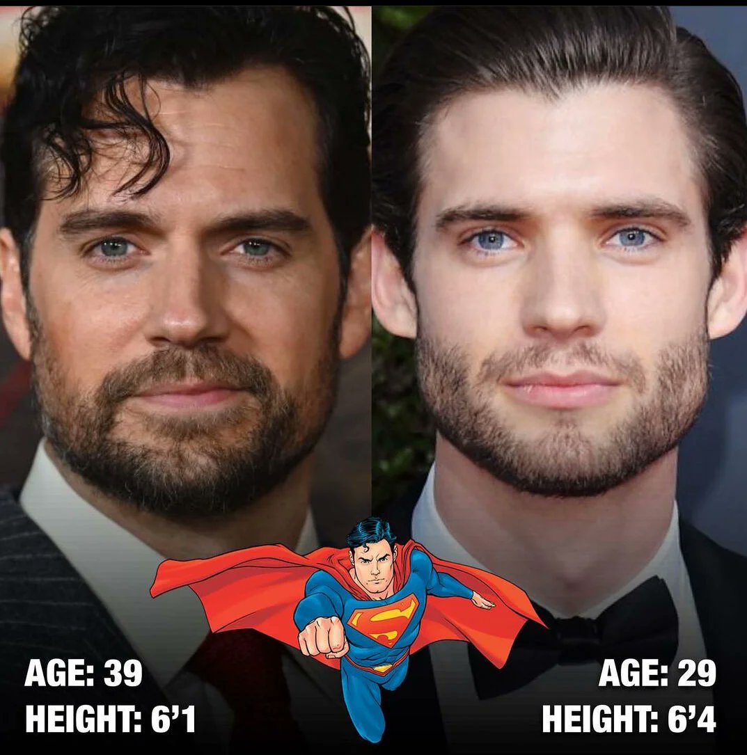 Cine Movie - Celebrity twins: Brothers from another mother -  @hollywoodnetflix actor David Corenswet is a younger version of Henry Cavill.  Rumors are circulating that David may be the next #Superman. Yes