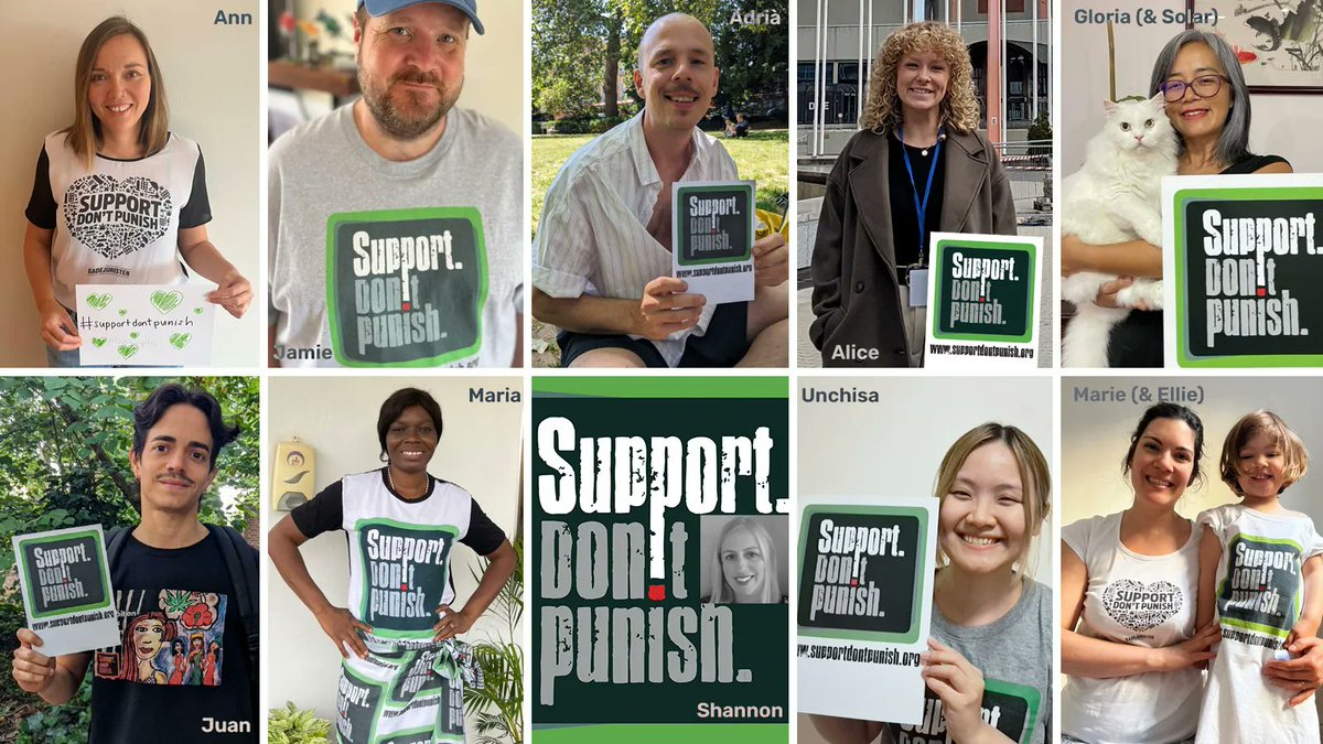 IDPCnet's tweet photo. The @IDPCnet Secretariat may be spread across the globe but we're strongly united in our commitment to build sustainable alternatives to the ‘#WarOnDrugs’.

In solidarity w/ 1000s of campaigners mobilised for a world where we can *all* belong &amp; thrive, we say: #SupportDontPunish! https://t.co/aPp8LYS8Z8