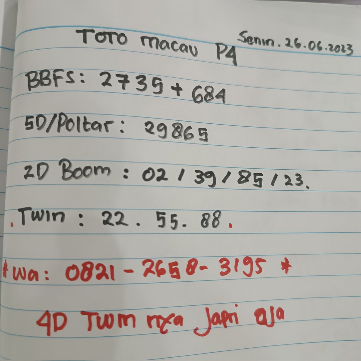 Sultan_Togel's tweet photo. Pola Toto Macau P4 hari ini bakalan josss
#EXO_EXIST ROUTE TO YOUTH Butet #bocoranttm #ttmp4 #prediksitotomacau https://t.co/7nnFk51zjn