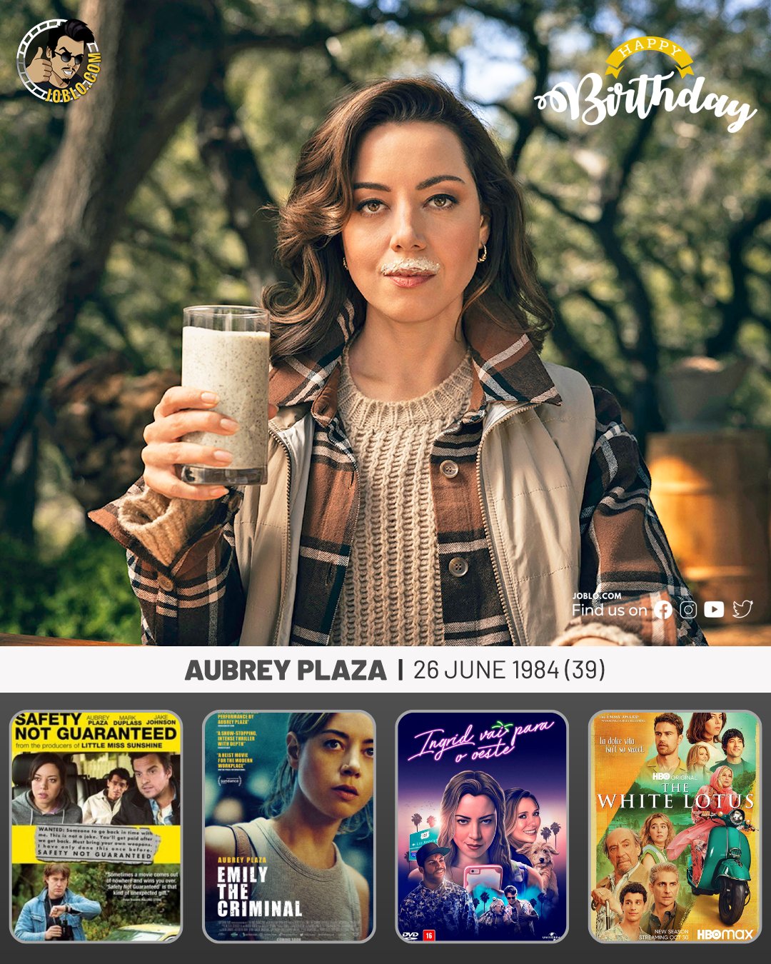 Happy birthday to Aubrey Plaza, who turns 39 today!    