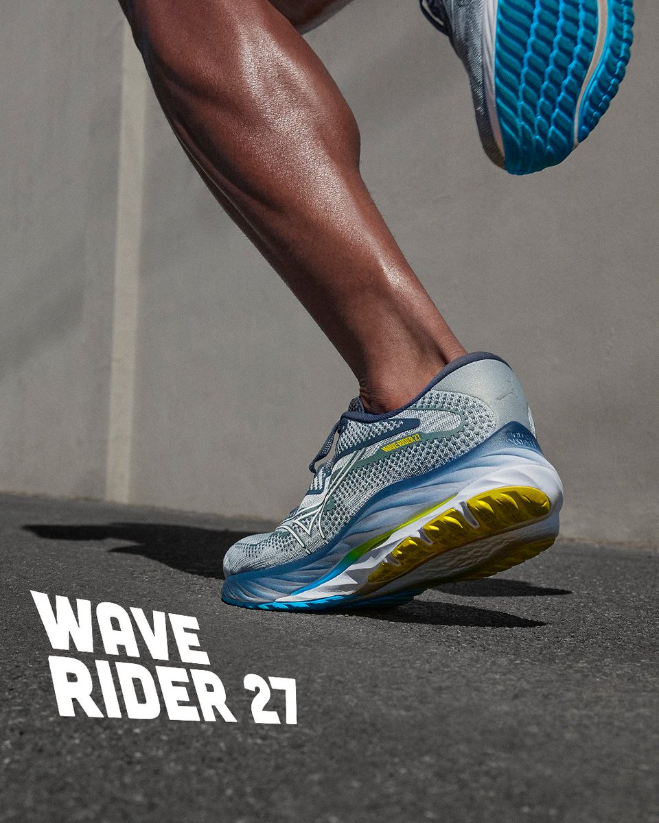 Riding this wave all the way into summer (and beyond!). With its enhanced design, the Wave Rider 27 offers refined comfort, stability, and energy return🏃

#MizunoRunning #WaveRider27 #ReachBeyond