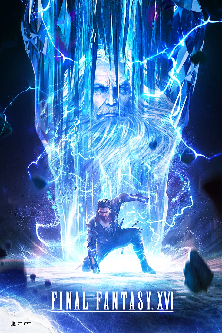 phase_runner's tweet photo. Here's my poster for #FINALFANTASYXVI  
Once again teaming up with the undeniable
@Bosslogic &amp; @LineageNYC ⚡️ https://t.co/1kcGFx8Kf8