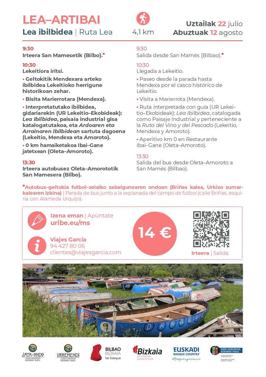 🚍 ¡Déjate llevar!

Este verano, en los meses de julio y agosto, vuelve Bizkaia KOSTA BUS. Una experiencia única enfocada en la movilidad sostenible.

Imprescindible inscripción previa en uribe.eu/ms/

<a href="/visitbiscay/">VisitBiscay</a>