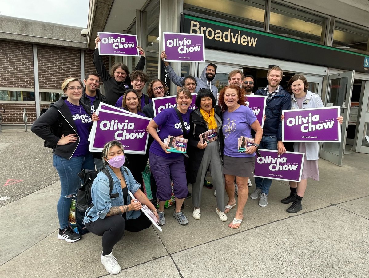 toronto, we finally have a chance to make our city more caring & more affordable where everyone belongs 💜 polls are open today from 10am-8pm across the city! vote for @oliviachow today - #25 on the ballot 🫶🏼 find out where to vote here: oliviachow.ca/lookup