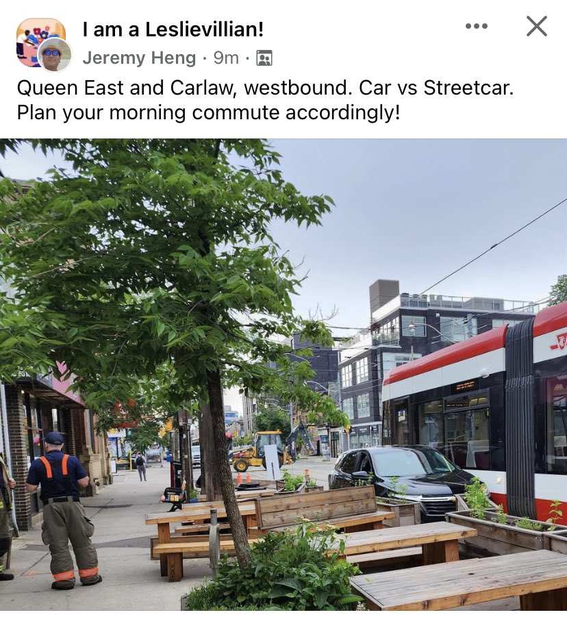 Drivers are going to be drivers.

#BikeTO #WalkTO be careful out there! 

❤️#CafeTO

h/t @TTChelps @LeslievilleBIA