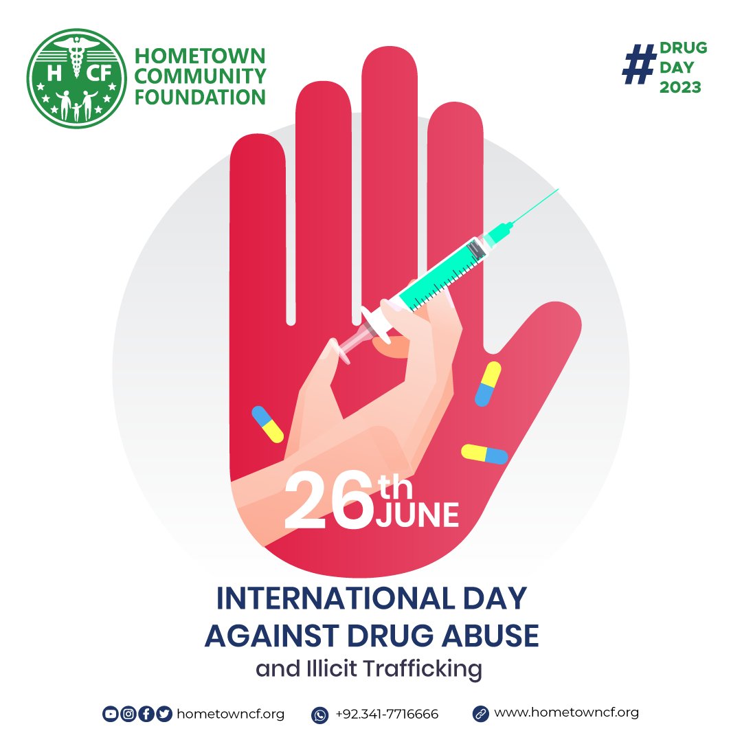 On this significant occasion let us shed light on The International Day against Drug Abuse and Illicit Trafficking. 
#WorldDrugDay #StopDrugAbuse #StopDrugTrafficking #Drugfreefuture #hcf
#HometownCommunityFoundation #colalboration #Globalissue